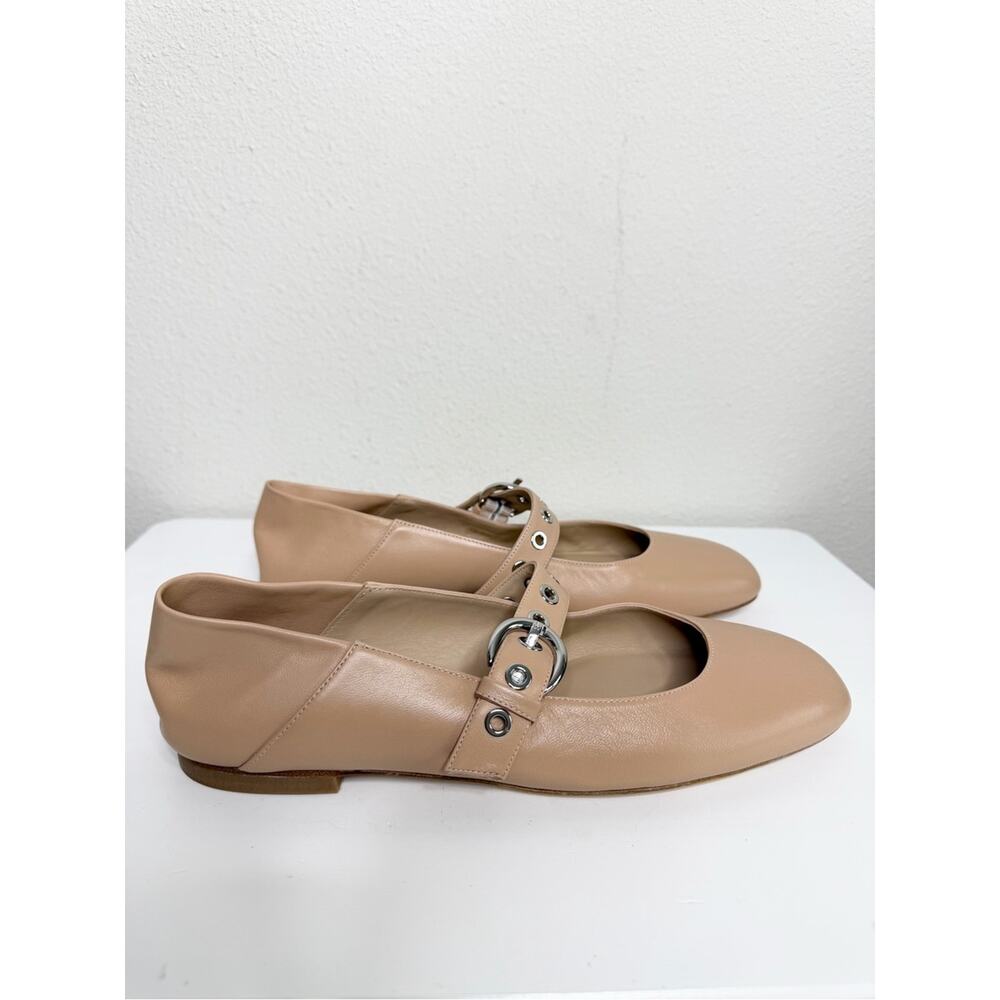 NEW STUART WEITZMAN Supermoto Nude Buckle Mary Jane Ballet Flats Size 10.5 - Picture 4 of 10